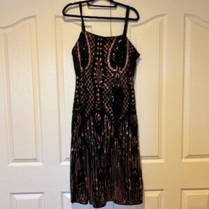 BloomChic Geometric Sequin Split Hem Cami Dress 14-16/1X